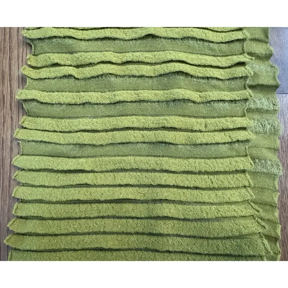 NEW Eileen Fisher Gold Pleated Wool‎ Blend Scarf 10” X 72” Soft NWT